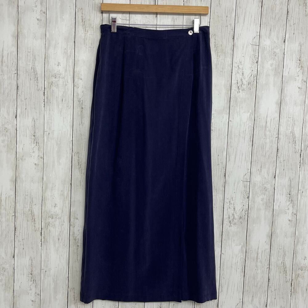 Valerie Stevens Vintage Purple Silk Wrap Maxi Skirt Medium Cottagecore Coquette